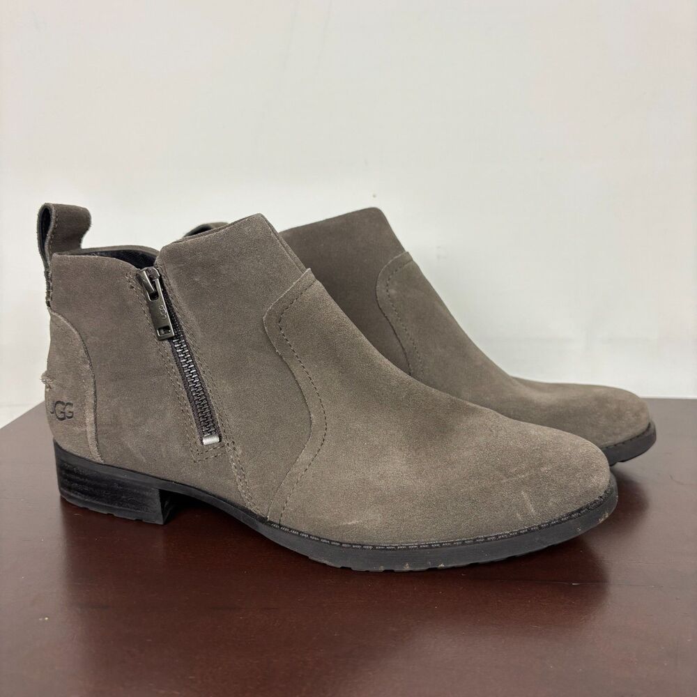 UGG Aureo II Gray Suede Ankle Boots Women's 8.5
